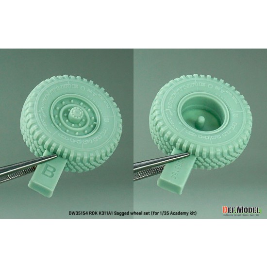1/35 ROK K311A1 Armoured Truck (KM450) Sagged Wheel set for Academy kits 1/35 ROK K311A1 Armoured Truck (KM450) Sagged Wheel set for Academy kits