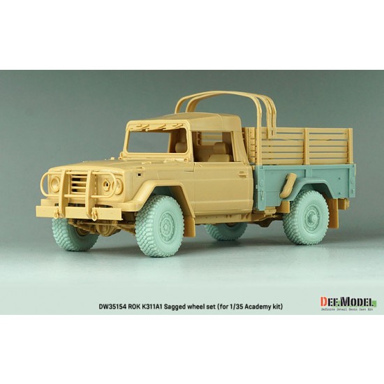 1/35 ROK K311A1 Armoured Truck (KM450) Sagged Wheel set for Academy kits 1/35 ROK K311A1 Armoured Truck (KM450) Sagged Wheel set for Academy kits