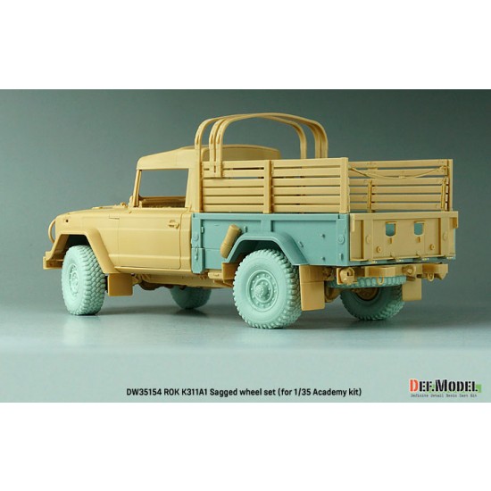 1/35 ROK K311A1 Armoured Truck (KM450) Sagged Wheel set for Academy kits 1/35 ROK K311A1 Armoured Truck (KM450) Sagged Wheel set for Academy kits
