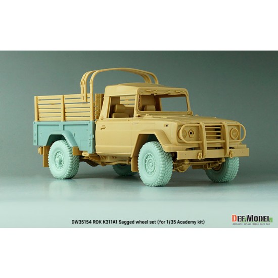 1/35 ROK K311A1 Armoured Truck (KM450) Sagged Wheel set for Academy kits 1/35 ROK K311A1 Armoured Truck (KM450) Sagged Wheel set for Academy kits