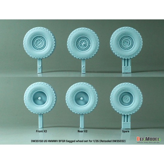 1/35 US M1151 HMMWV BFGR Sagged Wheel set 1/35 US M1151 HMMWV BFGR Sagged Wheel set