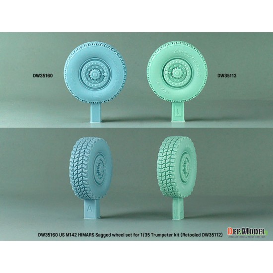 1/35 US M142 HIMARS Sagged Wheel set for Trumpeter kit 1/35 US M142 HIMARS Sagged Wheel set for Trumpeter kit