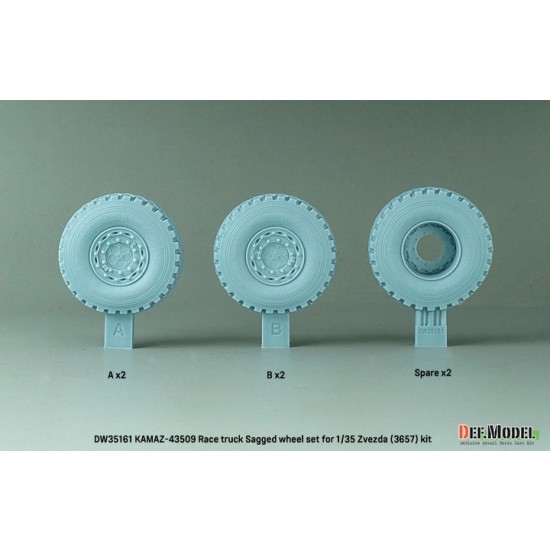 1/35 KAMAZ-43509 Race Truck Sagged Wheel set for Zvezda #3657 1/35 KAMAZ-43509 Race Truck Sagged Wheel set for Zvezda #3657