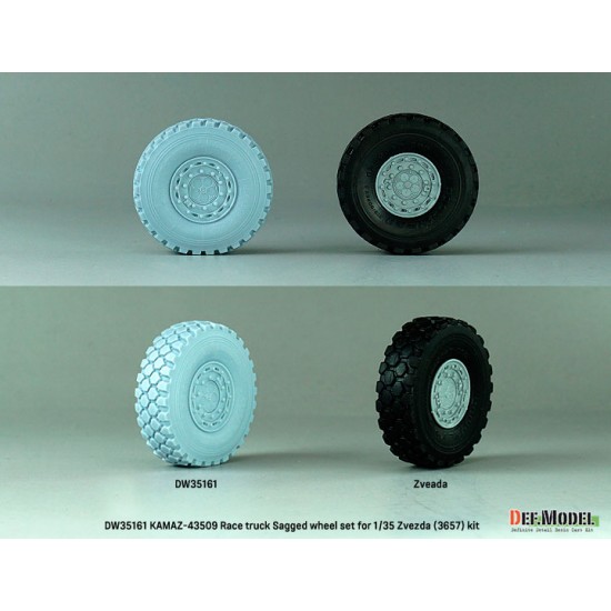 1/35 KAMAZ-43509 Race Truck Sagged Wheel set for Zvezda #3657 1/35 KAMAZ-43509 Race Truck Sagged Wheel set for Zvezda #3657