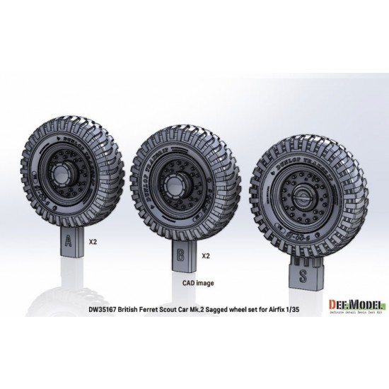 1/35 British Scout car Ferret Mk.2 Sagged Wheel set for Airfix kits 1/35 British Scout car Ferret Mk.2 Sagged Wheel set for Airfix kits