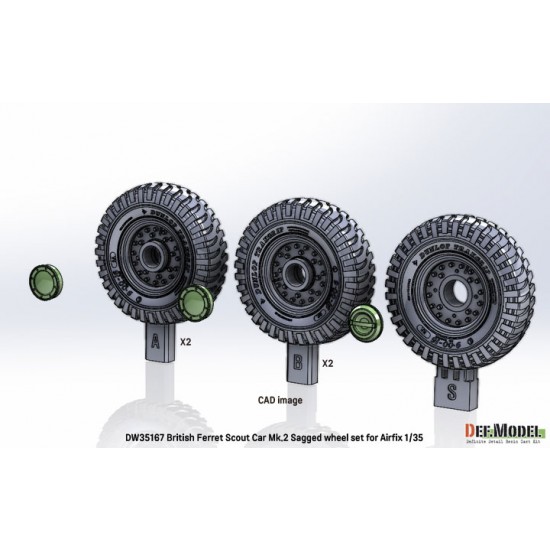 1/35 British Scout car Ferret Mk.2 Sagged Wheel set for Airfix kits 1/35 British Scout car Ferret Mk.2 Sagged Wheel set for Airfix kits