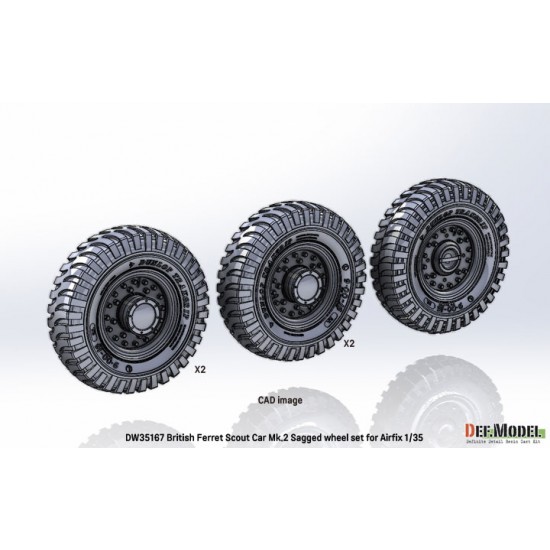 1/35 British Scout car Ferret Mk.2 Sagged Wheel set for Airfix kits 1/35 British Scout car Ferret Mk.2 Sagged Wheel set for Airfix kits