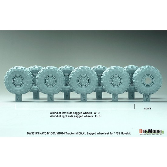 1/35 NATO M1014 MAN Tractor Sagged Wheel set Mich.XL for I LOVE KIT 1/35 NATO M1014 MAN Tractor Sagged Wheel set Mich.XL for I LOVE KIT