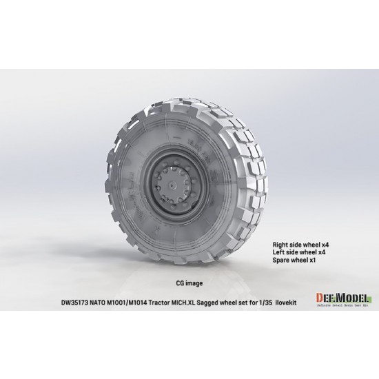 1/35 NATO M1014 MAN Tractor Sagged Wheel set Mich.XL for I LOVE KIT 1/35 NATO M1014 MAN Tractor Sagged Wheel set Mich.XL for I LOVE KIT