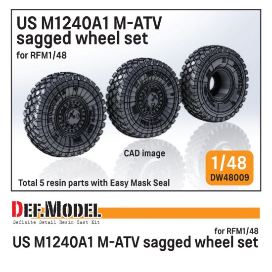 1/48 US M1240A1 M-ATV Sagged Wheel set for Rye Field Model 1/48 US M1240A1 M-ATV Sagged Wheel set for Rye Field Model