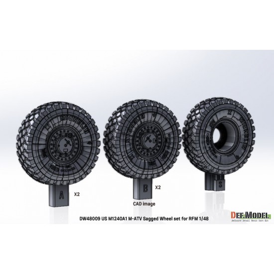 1/48 US M1240A1 M-ATV Sagged Wheel set for Rye Field Model 1/48 US M1240A1 M-ATV Sagged Wheel set for Rye Field Model