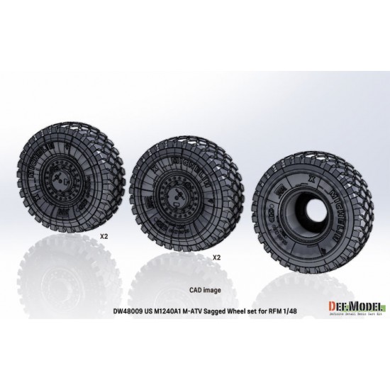 1/48 US M1240A1 M-ATV Sagged Wheel set for Rye Field Model 1/48 US M1240A1 M-ATV Sagged Wheel set for Rye Field Model