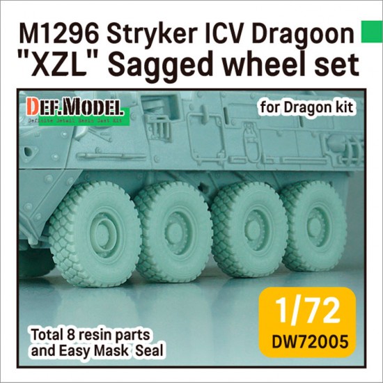 1/72 US M1296 Stryker ICV Dragoon XZL Sagged Wheel set for Dragon kits 1/72 US M1296 Stryker ICV Dragoon XZL Sagged Wheel set for Dragon kits