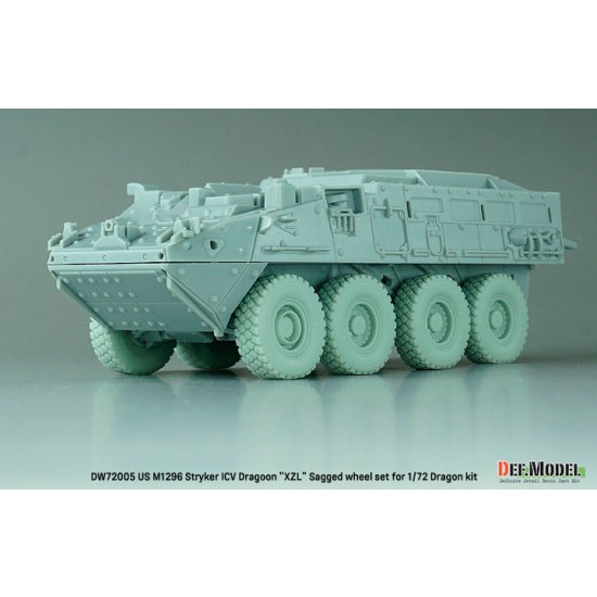 1/72 US M1296 Stryker ICV Dragoon XZL Sagged Wheel set for Dragon kits 1/72 US M1296 Stryker ICV Dragoon XZL Sagged Wheel set for Dragon kits