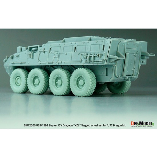 1/72 US M1296 Stryker ICV Dragoon XZL Sagged Wheel set for Dragon kits 1/72 US M1296 Stryker ICV Dragoon XZL Sagged Wheel set for Dragon kits
