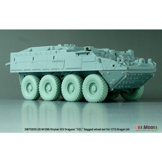 1/72 US M1296 Stryker ICV Dragoon XZL Sagged Wheel set for Dragon kits 1/72 US M1296 Stryker ICV Dragoon XZL Sagged Wheel set for Dragon kits