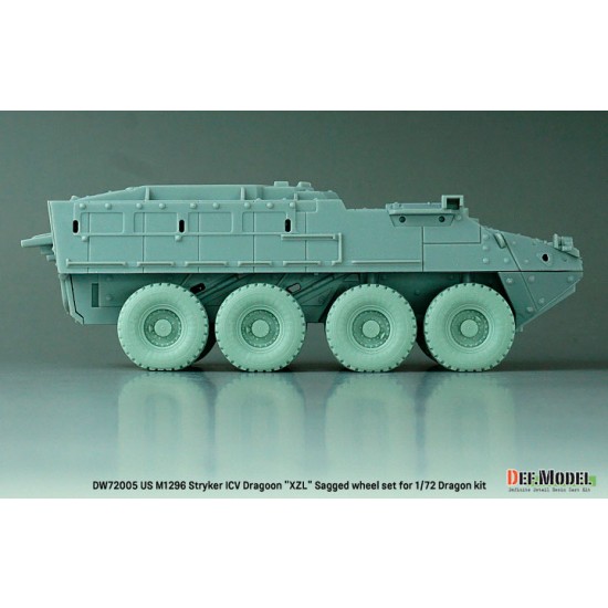 1/72 US M1296 Stryker ICV Dragoon XZL Sagged Wheel set for Dragon kits 1/72 US M1296 Stryker ICV Dragoon XZL Sagged Wheel set for Dragon kits