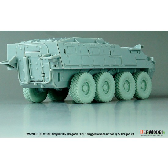 1/72 US M1296 Stryker ICV Dragoon XZL Sagged Wheel set for Dragon kits 1/72 US M1296 Stryker ICV Dragoon XZL Sagged Wheel set for Dragon kits