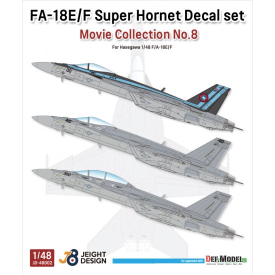 1/48 Movie Collection No.8 F/A-18E/F Super Hornet Decal set for Hasegawa kits 1/48 Movie Collection No.8 F/A-18E/F Super Hornet Decal set for Hasegawa kits