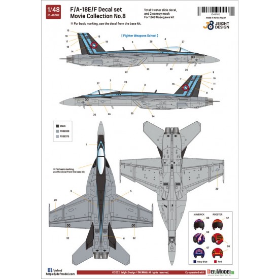 1/48 Movie Collection No.8 F/A-18E/F Super Hornet Decal set for Hasegawa kits 1/48 Movie Collection No.8 F/A-18E/F Super Hornet Decal set for Hasegawa kits