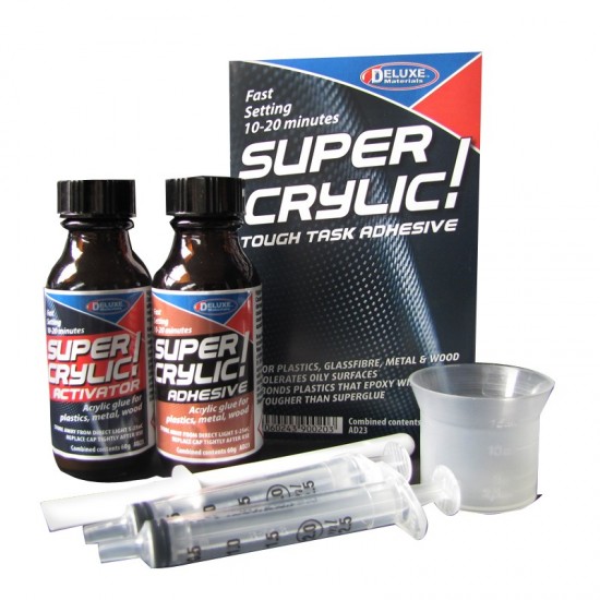 Super Crylic! Touch Task Adhesive & Activator (2 x 60g) Super Crylic! Touch Task Adhesive & Activator (2 x 60g)