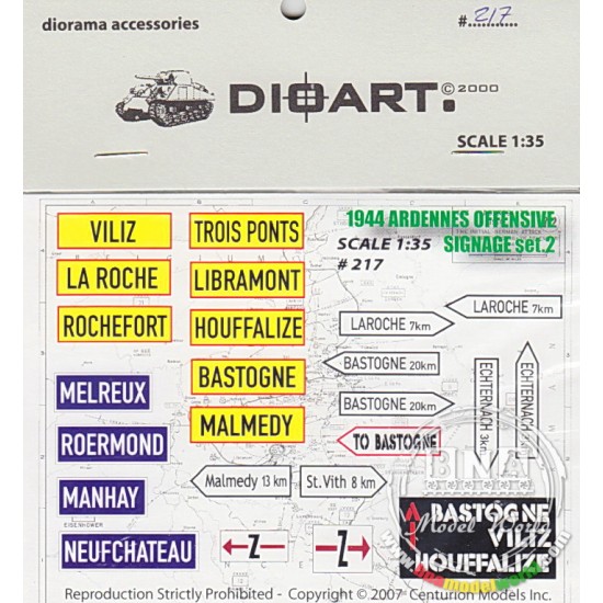 1/35 WWII Ardennes, Locality and Traffic Signs v.2 (x1 sheet) 1/35 WWII Ardennes, Locality and Traffic Signs v.2 (x1 sheet)