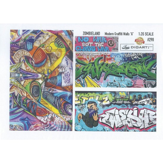 1/35 Modern Graffiti Wall Art Ver.A (full colour, 2 sheets) 1/35 Modern Graffiti Wall Art Ver.A (full colour, 2 sheets)