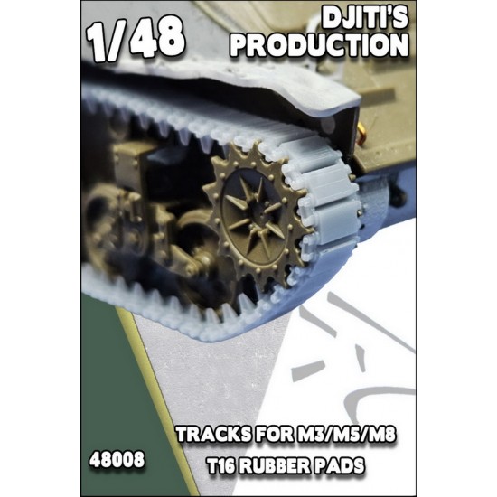 1/48 M3/M5/M8 3D-printed Tracks T16 Rubber Pads Ver 1/48 M3/M5/M8 3D-printed Tracks T16 Rubber Pads Ver