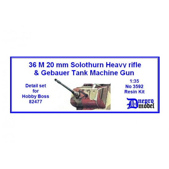 1/35 36 M 20mm Solothurn Heavy Rifle & Gebauer Machine Gun Set for Hobby Boss #82477 1/35 36 M 20mm Solothurn Heavy Rifle & Gebauer Machine Gun Set for Hobby Boss #82477