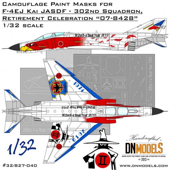 1/32 F-4EJ Kai White Eagle 302nd Sq. Anniversary Paint Mask Set for Tamiya kit #60314 1/32 F-4EJ Kai White Eagle 302nd Sq. Anniversary Paint Mask Set for Tamiya kit #60314