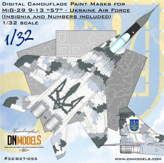 1/32 Ghost of Kyiv MiG-29 Fulcrum Ukrainian Digital Camo Paint Masking 1/32 Ghost of Kyiv MiG-29 Fulcrum Ukrainian Digital Camo Paint Masking