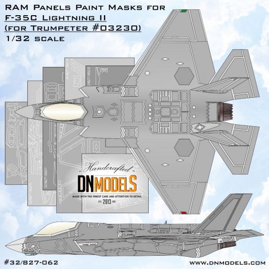 1/32 F-35C Lightning II RAM Panels Paint Masking for Trumpeter #03230 1/32 F-35C Lightning II RAM Panels Paint Masking for Trumpeter #03230