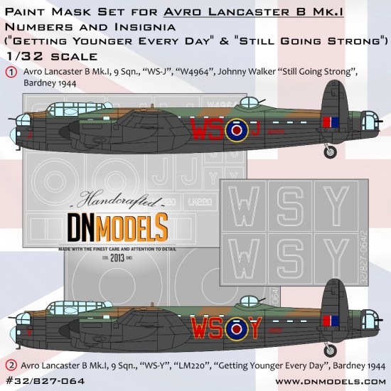 1/32 Lancaster B Mk.I Johnny Walker & Getting Younger Every Day Masking for HK/Border 1/32 Lancaster B Mk.I Johnny Walker & Getting Younger Every Day Masking for HK/Border