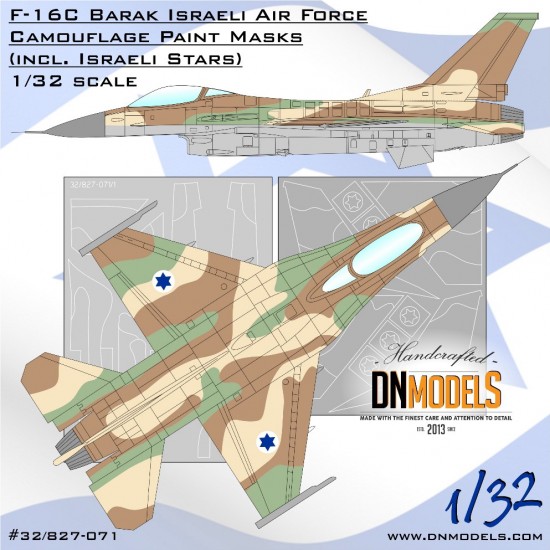 1/32 IAF F-16C Barak Israeli Camouflage Paint Masks Set 1/32 IAF F-16C Barak Israeli Camouflage Paint Masks Set