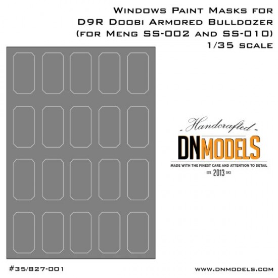 1/35 D9R Doobi Armoured Bulldozer Window Paint Masks for Meng #SS-002/SS-010 1/35 D9R Doobi Armoured Bulldozer Window Paint Masks for Meng #SS-002/SS-010