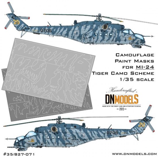 1/35 Mil Mi-24 Tiger Camouflage Paint Masks for Trumpeter kit #05103 1/35 Mil Mi-24 Tiger Camouflage Paint Masks for Trumpeter kit #05103
