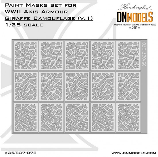 1/35 WWII Axis Armour Camouflage Paint Mask Set Ver. 1 for Grille/Marder/Hetzer/Panther