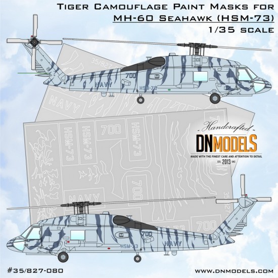 1/35 MH-60 SeaHawk HSM-73 Tiger Camouflage Paint Mask Set for Kitty Hawk/Academy kits