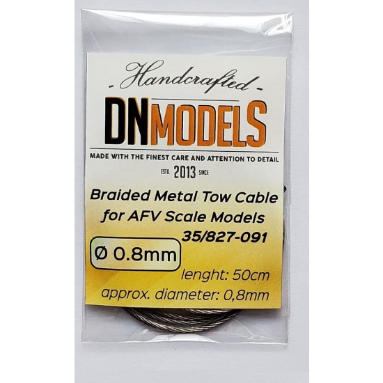 Braided Metal Tow Cable for 1/48 1/35 AFV (Length: 500mm, Approx dia.: 0.8mm) Braided Metal Tow Cable for 1/48 1/35 AFV (Length: 500mm, Approx dia.: 0.8mm)