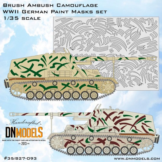1/35 WWII German Brush Ambush Camouflage Paint Mask Set 1/35 WWII German Brush Ambush Camouflage Paint Mask Set