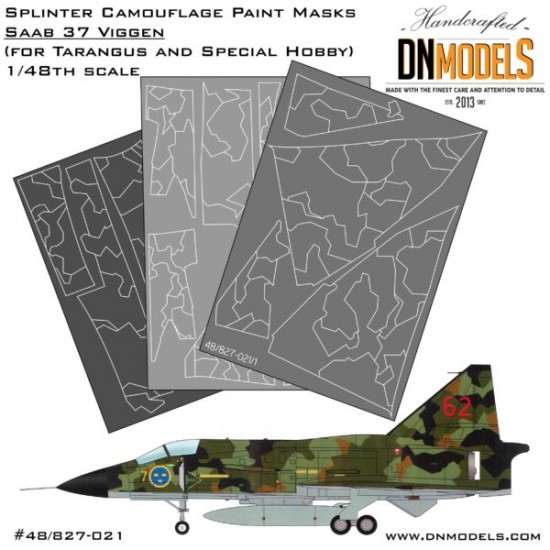 1/48 Saab 37 Viggen Splinter Camouflage Paint Mask for Tarangus/Special Hobby kits 1/48 Saab 37 Viggen Splinter Camouflage Paint Mask for Tarangus/Special Hobby kits