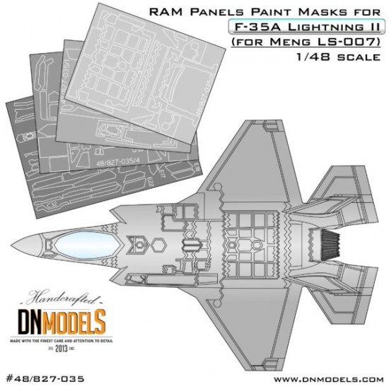 1/48 F-35A Lightning II RAM Panels Paint Masks for Meng Model #LS-007/LS-008 1/48 F-35A Lightning II RAM Panels Paint Masks for Meng Model #LS-007/LS-008