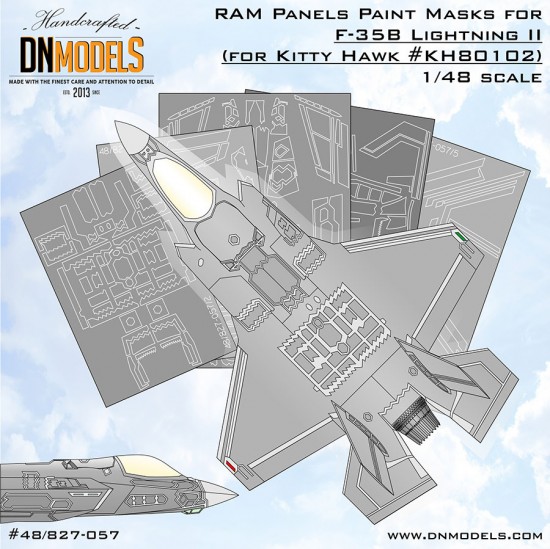 1/48 F-35B Lightning II RAM Panels Paint Masks for Kitty Hawk #KH80102