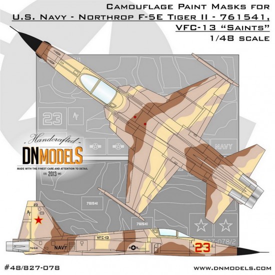 1/48 US Navy Northrop F-5E VFC-13 Saints Aggressor Camouflage Paint Masks 1/48 US Navy Northrop F-5E VFC-13 Saints Aggressor Camouflage Paint Masks