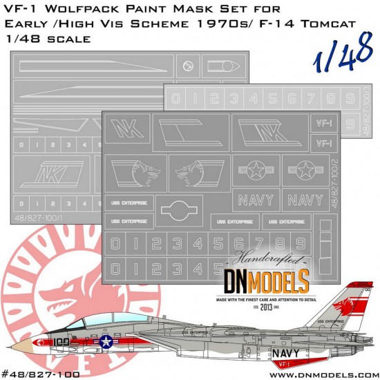 1/48 F-14A Tomcat VF-1 Wolfpack US Navy Early/High Vis Paint Masking
