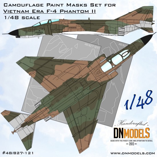 1/48 Vietnam Era F-4 Phantom II Camo Paint Masking for Eduard/Revell/Hasegawa kits 1/48 Vietnam Era F-4 Phantom II Camo Paint Masking for Eduard/Revell/Hasegawa kits