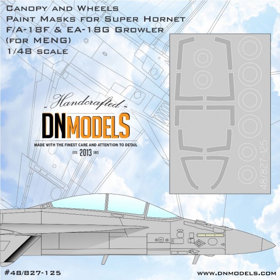 1/48 Super Hornet Canopy & Wheels F/A-18F & EA-18G Growler Paint Masking for MENG kits 1/48 Super Hornet Canopy & Wheels F/A-18F & EA-18G Growler Paint Masking for MENG kits