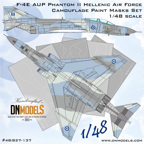1/48 F-4E AUP Phantom II Hellenic AF Camo Paint Masks for Zoukei-Mura/MENG/Hasegawa 1/48 F-4E AUP Phantom II Hellenic AF Camo Paint Masks for Zoukei-Mura/MENG/Hasegawa