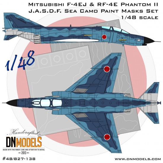 1/48 Mitsubishi F-4EJ & RF-4E Phantom II J.A.S.D.F. Sea Camouflage Paint Masks Set 1/48 Mitsubishi F-4EJ & RF-4E Phantom II J.A.S.D.F. Sea Camouflage Paint Masks Set