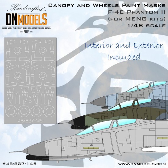 1/48 F-4E / F-4G Phantom II Canopy & Wheels Paint Masks for MENG kits 1/48 F-4E / F-4G Phantom II Canopy & Wheels Paint Masks for MENG kits